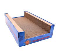 PetzTrendz Cat Scratching Bed Corrugated Cardboard Scratcher Luxury Pet Lounge Sofa Indoor Cats Scratch Pad Double-Sided Usability with Catnip (Cat Sofa Bed)