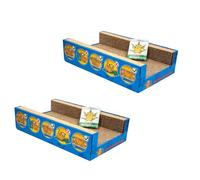 PetzTrendz Cat Scratching Bed Corrugated Cardboard Scratcher Luxury Pet Lounge Sofa Indoor Cats Scratch Pad Double-Sided Usability with Catnip (2 Pack - Cat Sofa Bed)