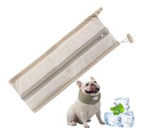 Petzymart Cool Loop Dog Cooling Collar with Reusable Ice Packs, Adjustable Neck Wrap for Medium and Large Dogs, Breathable Chill Scarf for Hot Summer Days (Brown,Medium)