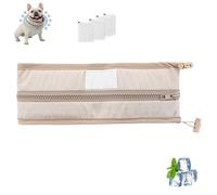 Petzymart Cool Loop, Petzymart Cooling Collar, 14-24 inch Adjustable Neck Length, with Ice Pack, Reusable, Keep Cool and Comfortable, Waterproof Fabric for Dogs (brown,Medium)