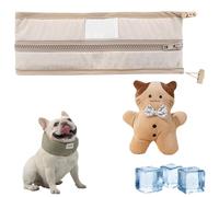 Petzymart Cool Loop, Petzymart Cooling Collar, Petzymart Coolloop for Dogs, Pet Adjustable Ice Chill Out Bandana Collar, for Small to Large Dogs Indoor Outdoor (Milk brown-L)