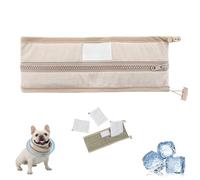 Petzymart Cool Loop，Petzymart Cooling Collar，Summer Fashion Breathable Ice Scarf，Reusable with Ice Pack， for Dogs to Cool Down Going Out (Brown, L)