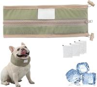 Petzymart Cool Loop, Summer Breathable Ice Scarf, Reusable Adjustable Cooling Collar for Dogs, Keep Cool and Comfortable, Medium and Large Puppies to Cool Down Going Out (Green,M)