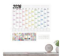 Peufcmi Calendar for Wall,Large Yearly Chart Planner 2026 | Large Wall Calendar | for Kids School Dorm Office Home Kitchen Classroom Teacher Family