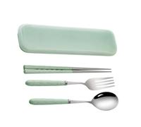 Peufcmi Camping Utensils | with Chopsticks Spoon Fork,Travel Utensils Case | for Home Camping Wedding Party Picnic Dorm College Travel Daycare Road Trip