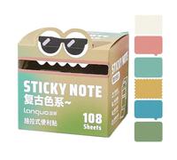 Peufcmi Colored Sticky Notes,Adhesive Memo Pads - Cute Sticky Memo Notes for Students, Study, School, Office, Academic, College, Corporate, Planning, Women, Girls