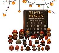 Peufcmi Countdown Calendar,2025 Christmas Advent 31 Days Firefighter Calendar | Home Decor for Holiday Bag Backpack Adults Kids Teens Birthday Entryway Shelves Fireplace Window