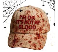 Peufcmi Halloween Baseball Hat,Scary Funny Halloween Decor - Horror Costume for Party Bonfire Goth Holiday Photo Stage Performance Cosplay Vampire Ghost Autumn Festival
