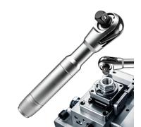 Peufcmi Socket Wrench 1/2 Inch Reversible Automotive Mechanic Hand Tool | Ratchet Tool for Garage Workshop Repair Home Bike Car Motorcycle Short three-in- ratchet wrench [silver]