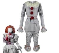 Peufcmi Spooky Clown Costume - Clown Costume Cosplay Outfits Halloween - Comfortable Carnival Cosplay Outfit with Complete Accessories for Makeup Party Gathering Club Daily Life