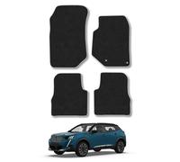 Peugeot 2008 (2020+) [NOT EV] Car Mats Accessories Tailored Fit Carpet Floor Mats Non Slip Grey Trim Accessory Compatible Front Rear Set Anti Slip Full Coverage Granulated Backing Hand-Finished Clips