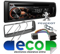Peugeot 206 1998-10 Pioneer CD MP3 USB Aux Car Stereo Radio & Fascia Fitting Kit