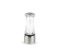 PEUGEOT - Daman u'Select 16 cm Salt Mill - 6 Predefined Grind Settings - Powdered Salt Innovation, Zirlion Mechanism - Stainless Steel and Acrylic - Made in France