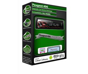 Peugeot 406 car stereo, Pioneer radio USB AUX in, iPod iPhone Android player