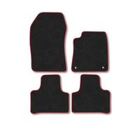 Peugeot 408 (2019+) Car Mats Accessories Tailored Fit Carpet Floor Mats non Slip Red Trim Full Coverage Compatible Accessory Front Rear Set Anti Slip Granulated Backing Hand-Finished