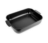 PEUGEOT - Rectangular Ceramic Baking Dish - 40 cm (including handles) x 25.7 cm x 7.5 cm - Capacity: 5.2 L - 8-10 Servings - 10 Year Guarantee - Made In France - Satin Black Colour