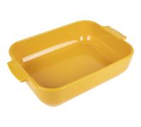 PEUGEOT - Rectangular Ceramic Baking Dish - 40 cm (including handles) x 25.7 cm x 7.5 cm - Capacity: 5.2 L - 8-10 Servings - 10 Year Guarantee - Made In France - Yellow Saffron Colour