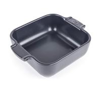PEUGEOT - Square Ceramic Baking Dish - 18 cm (including handles) x 13 cm x 4.5 cm - Capacity: 0,66 L - 10 Year Guarantee - Made In France - Slate Grey Colour