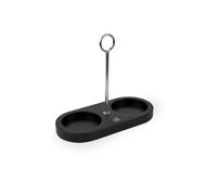PEUGEOT - Bamboo Tray with Handle for Two Mills - Dimensions: 18.7 cm x 15.5 cm - Made in France - Black Color