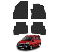 Peugeot Bipper Teepee (2008+) Rubber Van Mats Accessories Tailored Fit Compatible Accessory Waterproof Protection Non-Slip Car Floor Mats 3mm Thick Full Coverage Durable Coverage with Clips