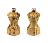 PEUGEOT - Bistro 10 cm Pepper Mill + Salt Mill - Olive Wood