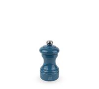Peugeot - Bistro 10 cm Salt Mill - Classic Salt Grinder - Made with PEFC Certified Wood - Lifetime Guaranteed Mechanism - Made in France - Bistrorama - Blue Colour
