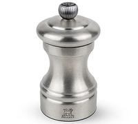 Peugeot Bistro Stainless Steel Pepper Mill 4in, Silver | Professional catering mill delivers freshly ground peppercorns smoothly for tableside service or commercial kitchen prep.