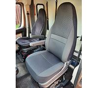 Peugeot boxer Motorhome 2 front Seat Covers, Holly MH-1028 in Ash black (No Armrest Opening, Year of Your Motorhome: Before 2016)