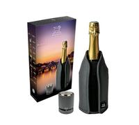 PEUGEOT - Bubbles Gift Set - Grey Heather Frizz Chiller + Line Carbon Champagne Stopper - Chill Champagne in 20min - Seal and Preserve Opened Bottles Airtight