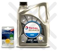 Peugeot / Citroen Car Oil Total Quartz 7000 10W40 5L 5 Litre + 5L SCREENWASH TAB