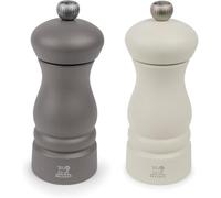 PEUGEOT - Clermont 13 cm Pepper Mill + Salt Mill - Rock Grey & White | Classic Grind System - Powdered Salt Innovation, Zirlion Mechanism - PEFC Beech Wood - Made in France