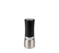 PEUGEOT - Daman u'Select 16 cm Electric Salt Mill - 6 Pre-Set Grind Settings - Rock Salt Included - Aluminum - Designed in France - Iridescent Black Finish