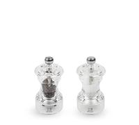 PEUGEOT - Duo Bistro - Pepper Mill + Salt Mill 10 cm - Classic Adjustment - Acrylic Material - Made in France - Transparent Color