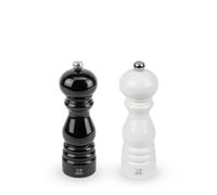 PEUGEOT - Duo Paris - Pepper Mill + Salt Mill 18 cm - Classic Adjustment - PEFC-Labelled Revalorised Wood - Made in France - Black & White Colours