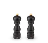 PEUGEOT - Duo Paris - Pepper Mill + Salt Mill 18 cm - Classic Adjustment - PEFC-Labelled Revalorised Wood - Made in France - Chocolate Colour