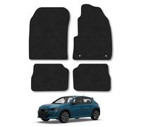 Peugeot E-208 (2020+) Car Mats Accessories Tailored Fit Carpet Floor Mats Non Slip Black Trim Full Coverage Compatible Accessory Front Rear Set Anti Slip Granulated Backing Hand-Finished Clips