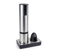 PEUGEOT - Elis Touch - Rechargeable Stainless Steel and ABS Electric Corkscrew + Charging Base + Capsule Cutter - Long-Lasting Autonomy - Lithium Ion Battery - Stainless Steel Colour