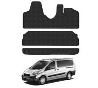 Peugeot Expert Teepee (2007-2016) Rubber Van Mats Accessories Tailored Fit Compatible Accessory Waterproof Protection Non-Slip Car Floor Mats 3mm Thick Full Coverage Durable Coverage with Clips