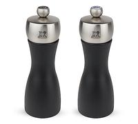 Peugeot - Fidji Salt and Pepper Mill Set - Beechwood and Stainless Steel, Matt Black, 15 cm