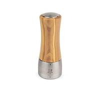 PEUGEOT - Madras u'Select 16 cm Salt Mill - 6 Predefined Grind Settings - Powdered Salt Innovation, Zirlion Mechanism - Olive Wood and Stainless Steel - Made in France