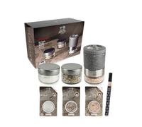 PEUGEOT - Maestro Salt Bar - 10cm Salt Mill with U’Select Z Grind Adjustment - 3 Premium Salts, 3 Empty Interchangeable Vials, White Marker - Made in France - PEFC-Certified Wood Stainless Steel