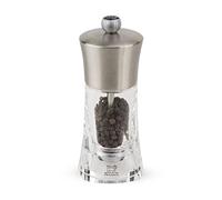 PEUGEOT - Ouessant 14 cm Pepper Mill - Classic Grind System - Clear Colour | Lifetime Guaranteed Mechanism - Stainless Steel & Acrylic - Made in France