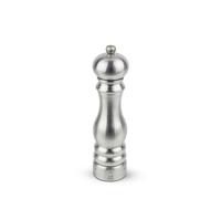 PEUGEOT - Paris Chef u'Select 22 cm Pepper Mill + Pepper Included - Made of Stainless Steel - 6 Predefined Grind Settings - Made in France - Stainless Steel Colour