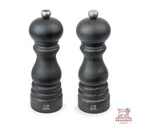 Peugeot Paris Duo Salt & Pepper Mill Set 18Cm, Graphite Beechwood Mills, Stainless Steel Two-Stage Grinding Mechanism, 2 Piece Set
