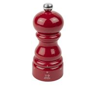 PEUGEOT - Paris u'Select 12 cm Salt Mill - 6 Predefined Grind Settings - Made with PEFC Certified Wood - Made in France - Glossy Passion Red Colour