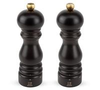 PEUGEOT - Paris u'Select 18 cm Pepper and Salt Mill Set - 6 Predefined Grind Settings - Powdered Salt Innovation, Zirlion Mechanism - PEFC-Certified Wood - Made in France - Chocolate Finish