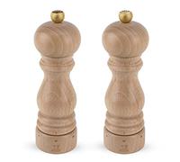 PEUGEOT - Paris u'Select 18 cm Pepper and Salt Mill Set - 6 Predefined Grind Settings - Powdered Salt Innovation, Zirlion Mechanism - PEFC-Certified Wood - Made in France - Natural Finish
