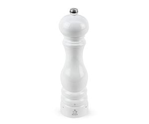 PEUGEOT - Paris u'Select 22 cm Salt Mill - 6 Predefined Grind Settings - Made With PEFC Certified Wood - Made In France - White Laquered Colour