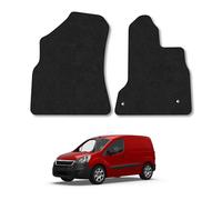Peugeot Partner (2008-2018) Van Mats Accessories Tailored Fit Carpet Car Floor Mats Non Slip Black Trim Compatible Accessory Anti Slip Full Coverage Durable Granulated Backing Hand-Finished Clips