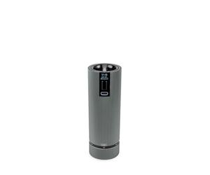 PEUGEOT - Rechargeable Electric Pepper Mill, Line u'Select 15 cm + Peppercorns Included - 6 Pre-Set Grind Settings - Aluminum - Carbon Finish